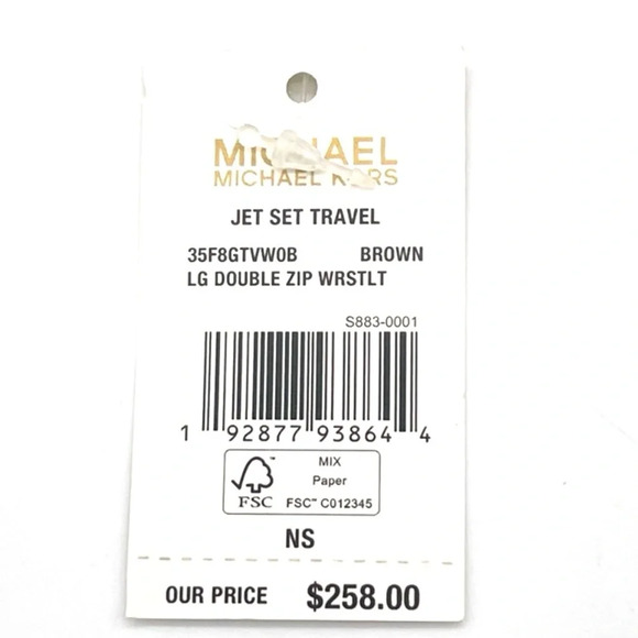 Michael Kors Large Double Zip Wallet Wristlet Brown Signature - Picture 7 of 7